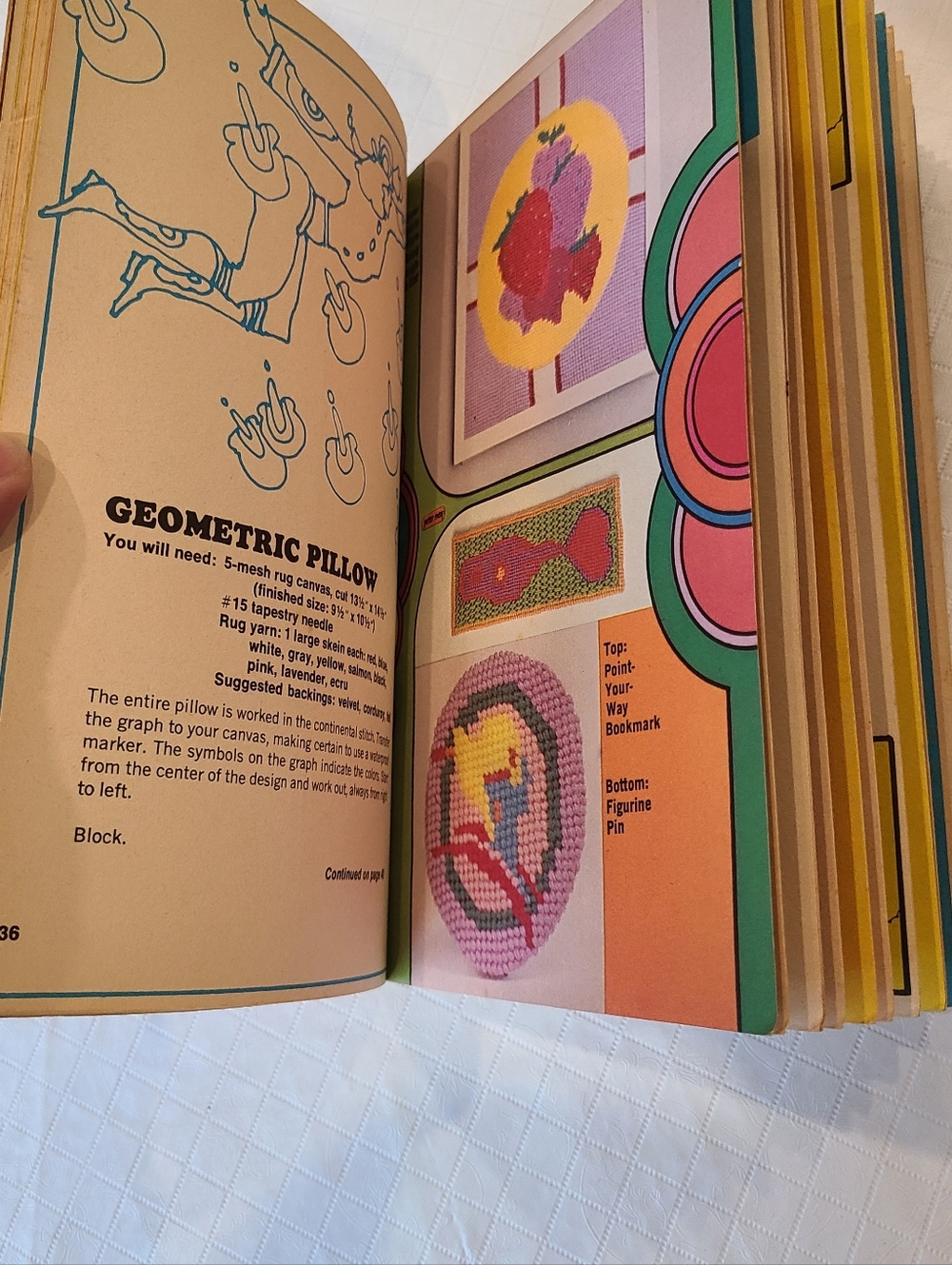 The Peter Max Book of Needlepoint Multicolor Pink Yellow Black Retro Boho - Picture 11 of 14